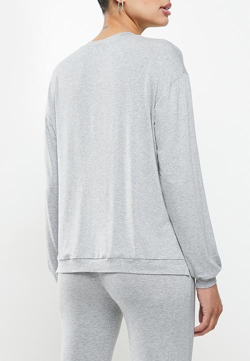Superbalist - Side slit long sleeve tee - light grey 