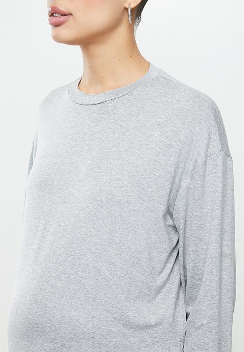 Superbalist - Side slit long sleeve tee - light grey 