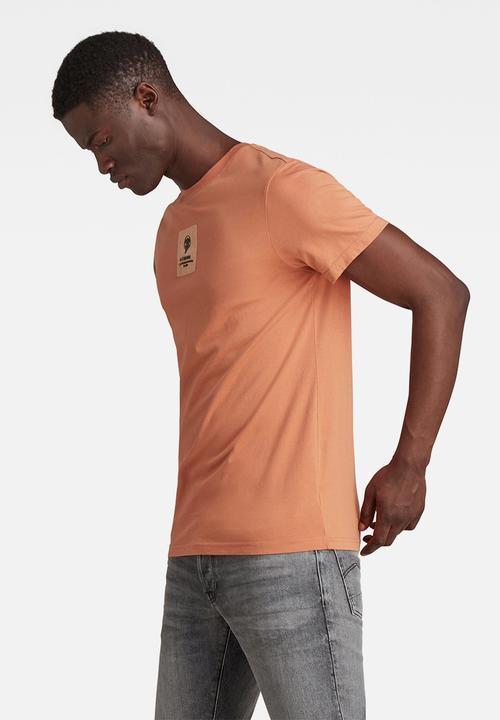 G-STAR - Center logo badge r tee - peach