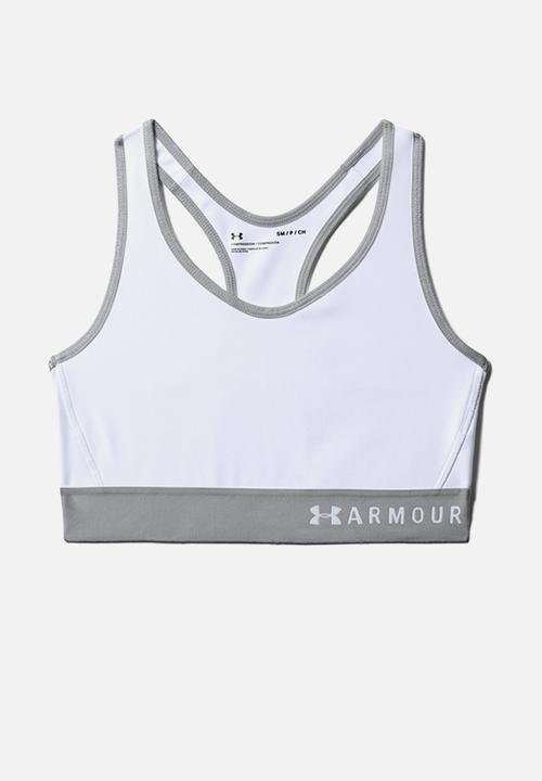 Under Armour - Armour mid impact keyhole bra - white & metallic silver