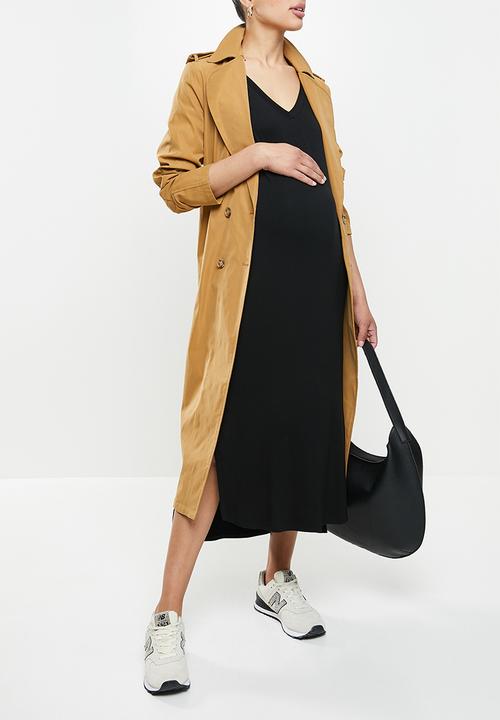 Superbalist - Easy fit v-neck long sleeve tee dress - black