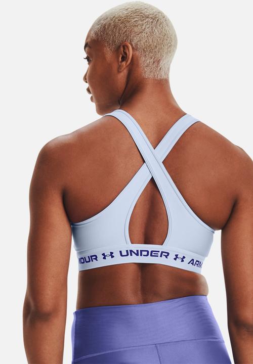 Under Armour - Crossback mid impact  bra - isotope blue