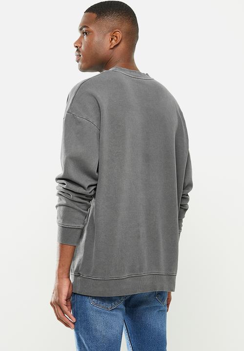 Factorie - Elite oversized crew - washed black/seattle