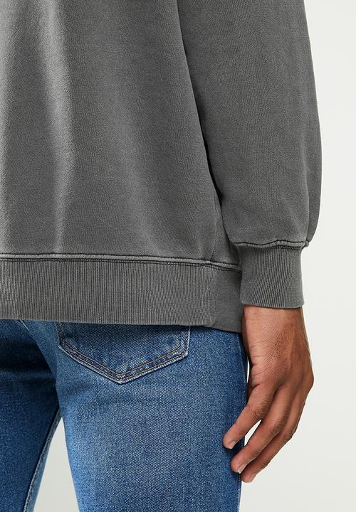 Factorie - Elite oversized crew - washed black/seattle