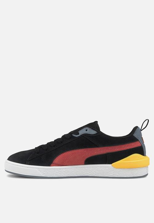 PUMA - Suede bloc trainers - puma black & paradise pink