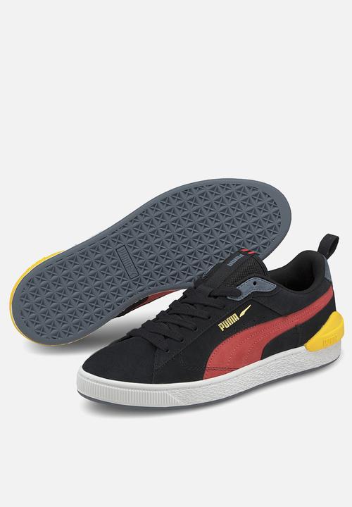 PUMA - Suede bloc trainers - puma black & paradise pink