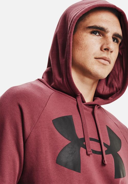 Under Armour - Ua rival fleece big logo hoodie - burgundy 