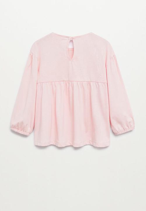 MANGO - Eli long sleeve tee - pink