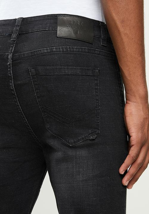 S.P.C.C - Ebony crosshatch jeans - black
