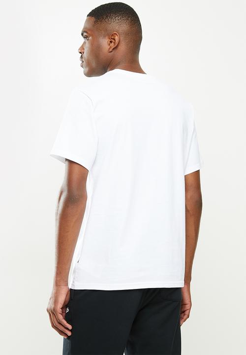 Converse - Striped center front chuck patch short sleeve tee - white