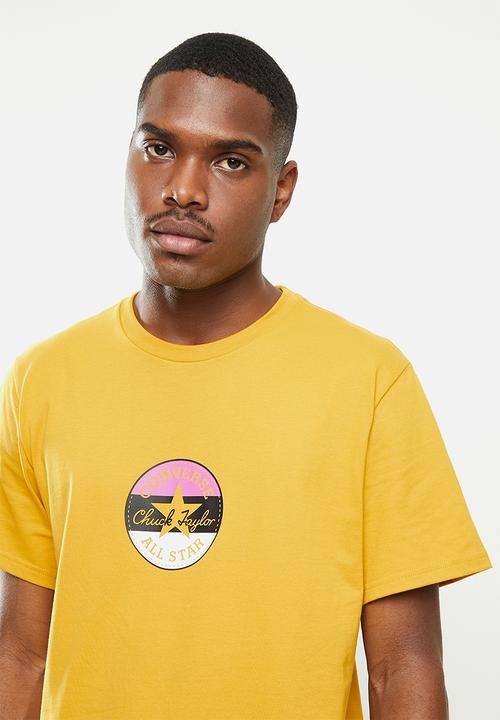 Converse - Striped center front chuck patch short sleeve tee - gold dart