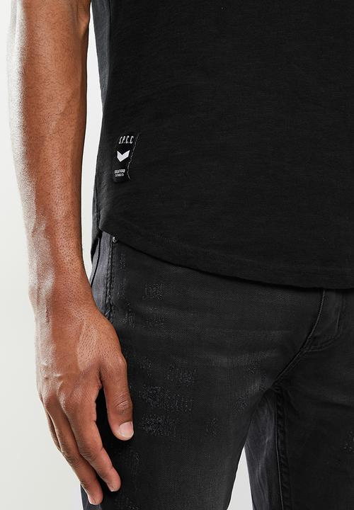 S.P.C.C - Alpha scooped hem tee - black 