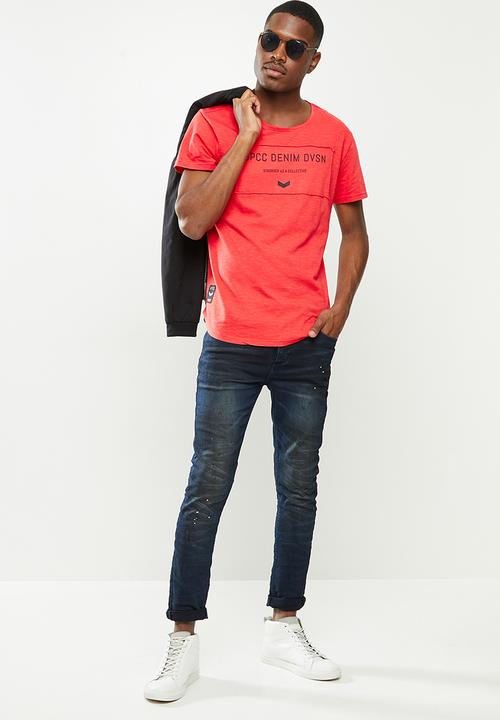 S.P.C.C - Ruben scooped hem tee - red 