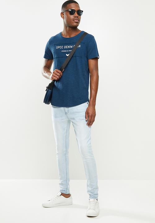 S.P.C.C - Ruben scooped hem tee - blue 