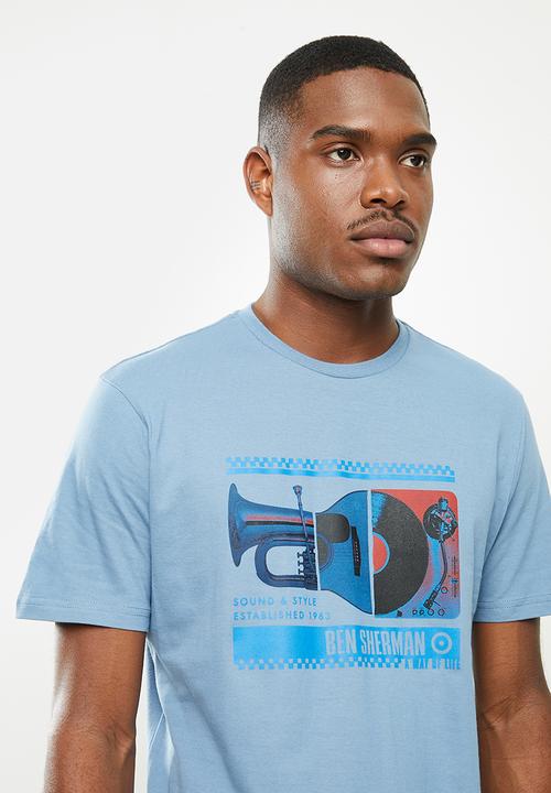 Ben Sherman - Spliced music tee - blue