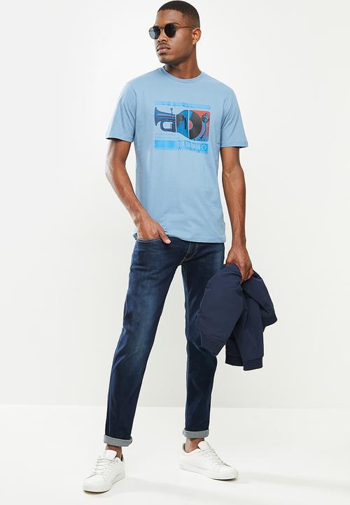 Ben Sherman - Spliced music tee - blue