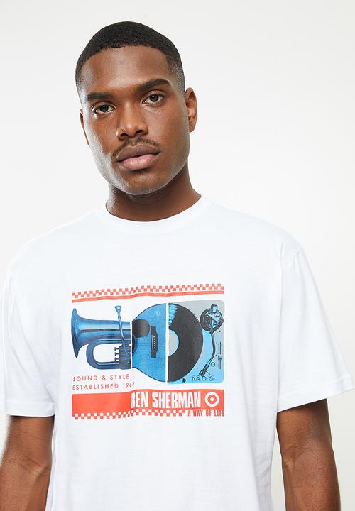 Ben Sherman - Spliced music tee - white