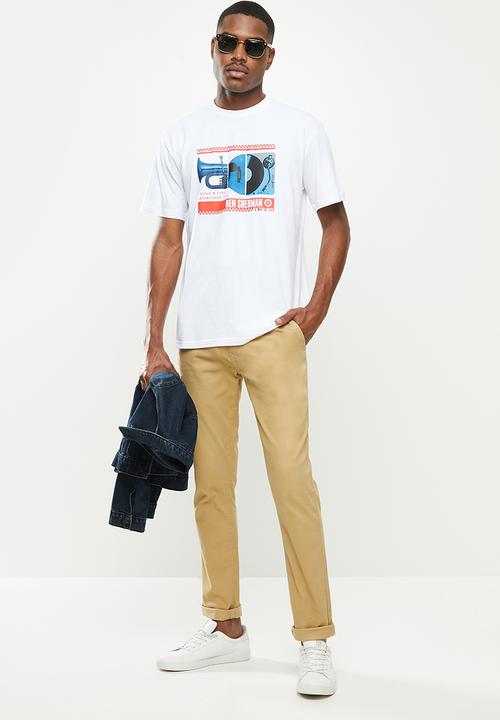 Ben Sherman - Spliced music tee - white