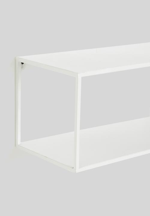 Sixth Floor - Double ledge wall shelf- white