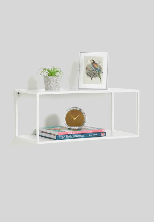 Sixth Floor - Double ledge wall shelf- white
