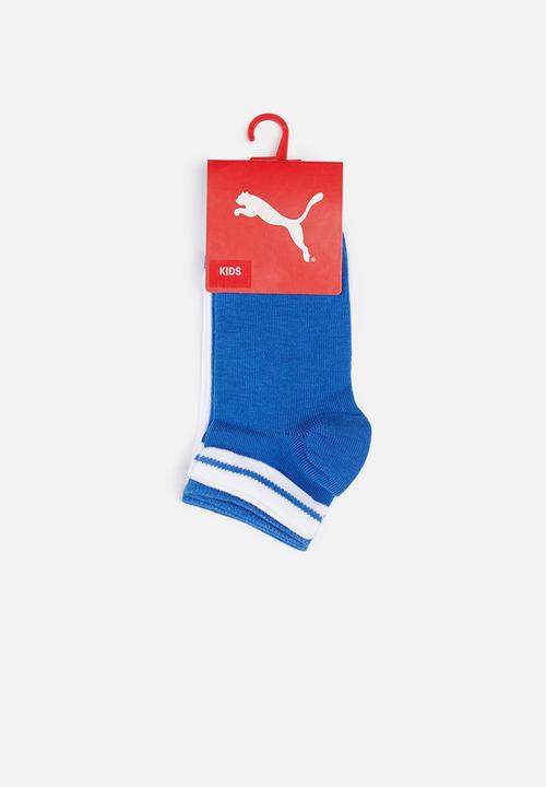 PUMA - Boys 2 pack secret socks - blue & white