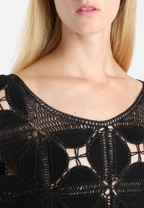 Glamorous - Suedette Cropped Tassel Top