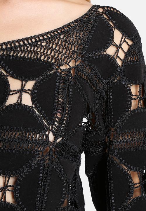 Glamorous - Suedette Cropped Tassel Top