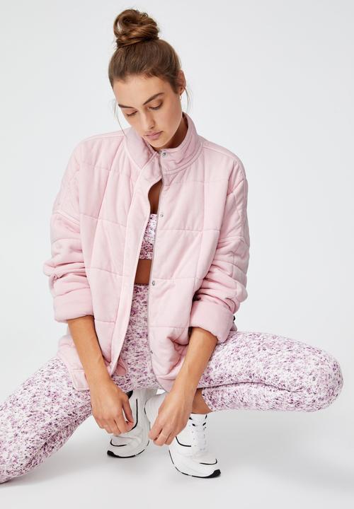 Cotton On - Quilted zip through jacket - pink sherbet