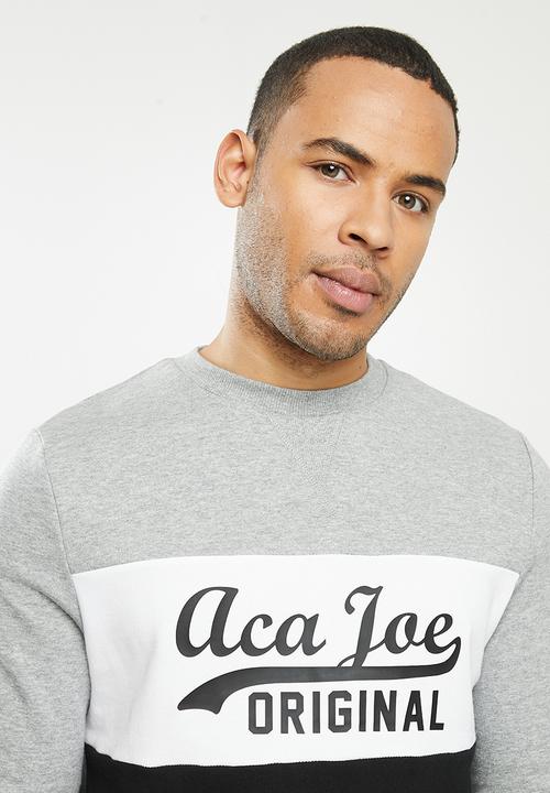 Aca Joe - Aca joe colour block fleece crew neck pullover - multi 