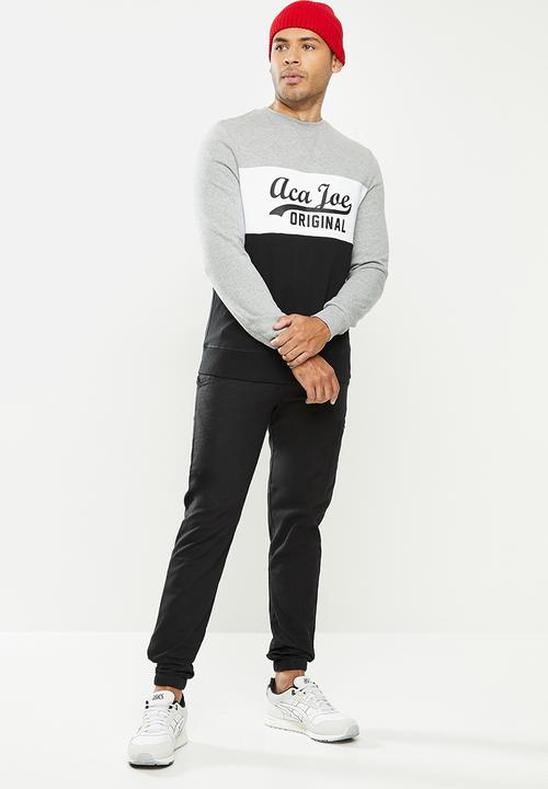 Aca Joe - Aca joe colour block fleece crew neck pullover - multi 
