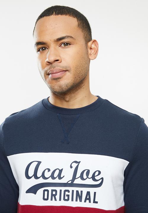 Aca Joe - Aca joe colour block fleece crew neck pullover - multi 