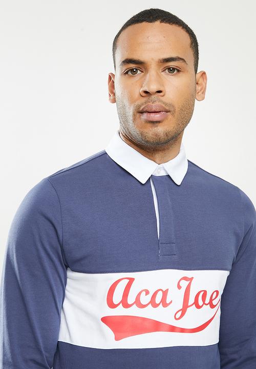 Aca Joe - Aca joe big stripe rugby jersey - blue