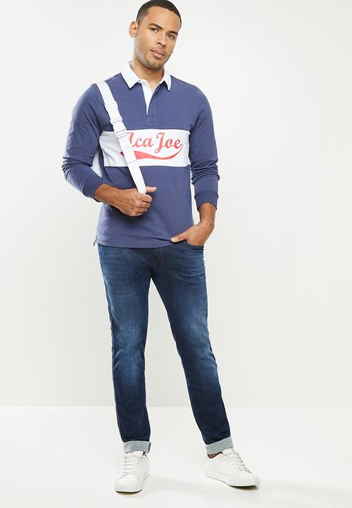 Aca Joe - Aca joe big stripe rugby jersey - blue