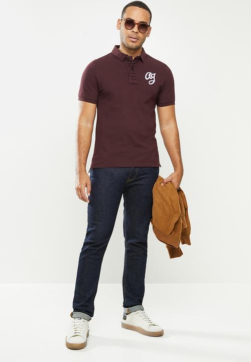 Aca Joe - Aca joe big aj logo golfer - maroon