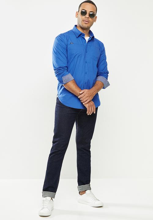 Aca Joe - Aca joe long sleeve shirts - blue
