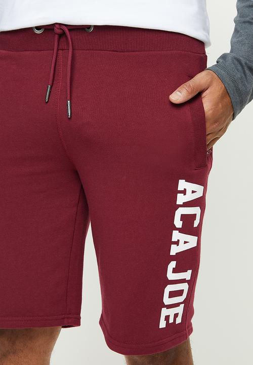 Aca Joe - Aca joe unbrushed 2.a fleece shorts - maroon