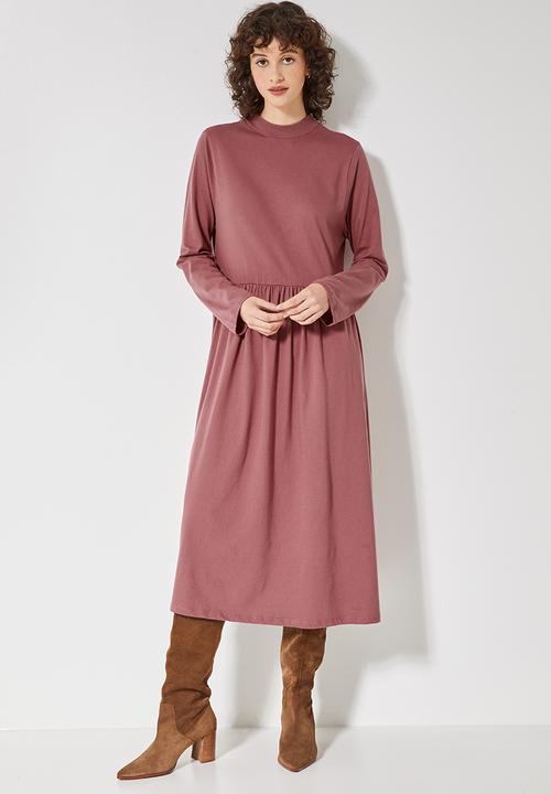 Superbalist - Babydoll long sleeve midi dress - pink