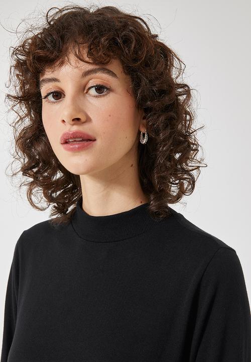 Superbalist - Babydoll long sleeve midi dress - black