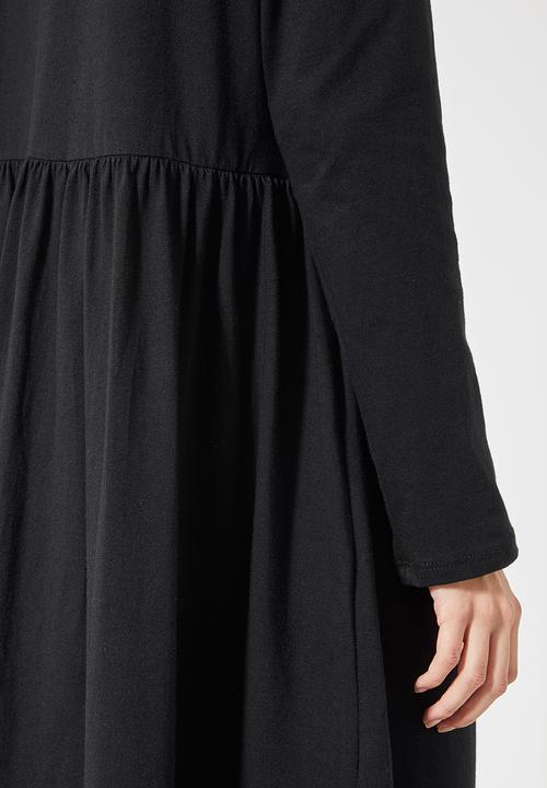 Superbalist - Babydoll long sleeve midi dress - black