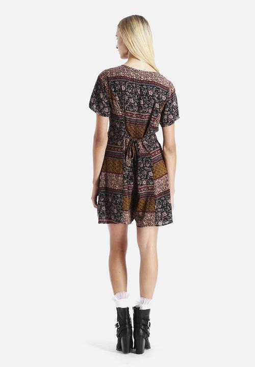 Glamorous - Printed Button Down Playsuit