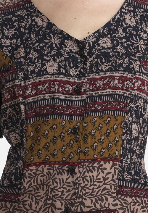 Glamorous - Printed Button Down Playsuit
