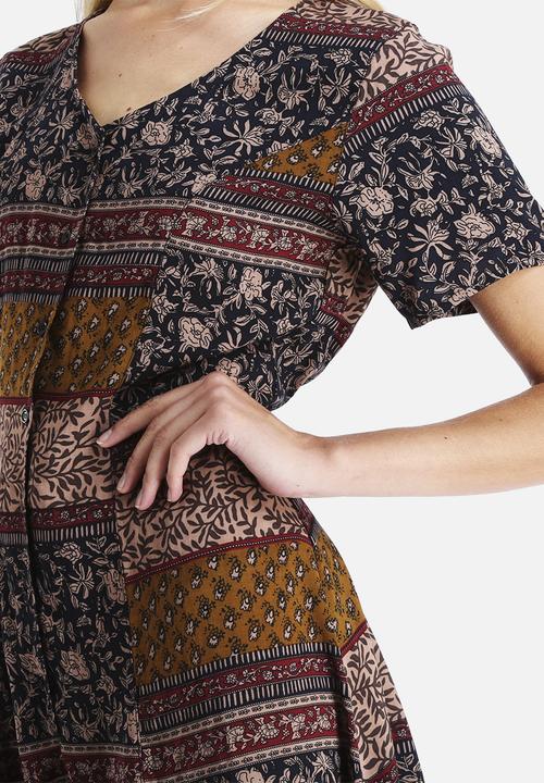 Glamorous - Printed Button Down Playsuit