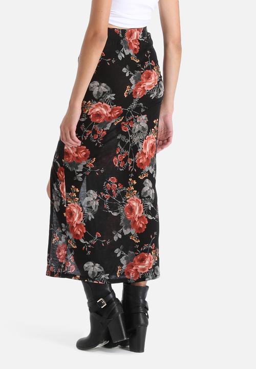 Glamorous - Midi Floral Zip Skirt