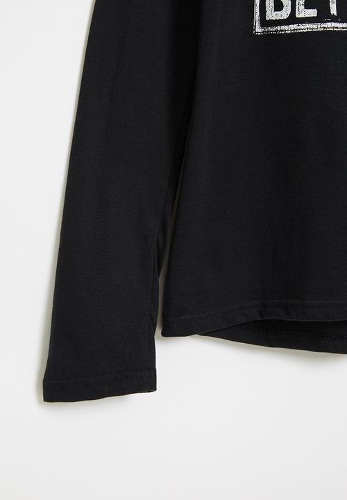 Rebel Republic - Boys long sleeve styled tee - black