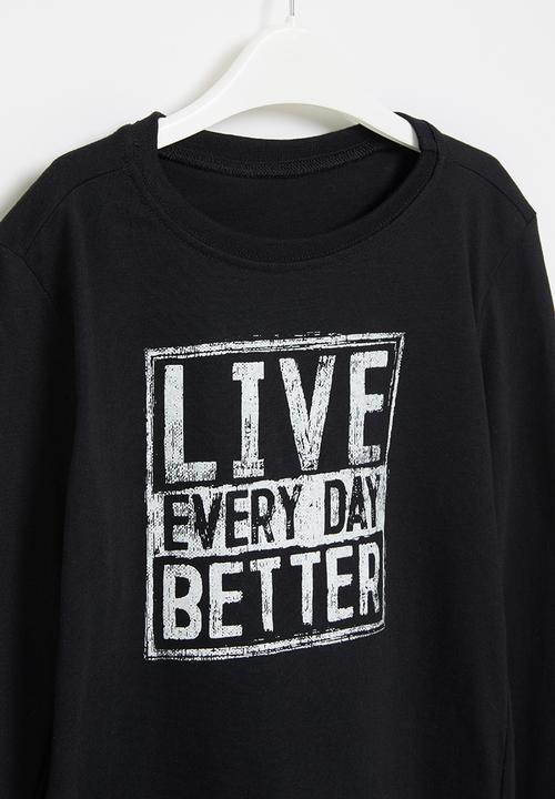 Rebel Republic - Boys long sleeve styled tee - black