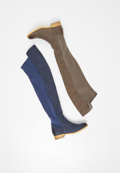 Miss Black - Krabi 7 over the knee boot - navy
