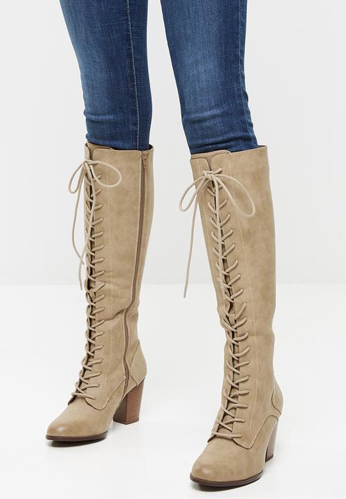 Miss Black - Ahlam 6 knee length boot - nude