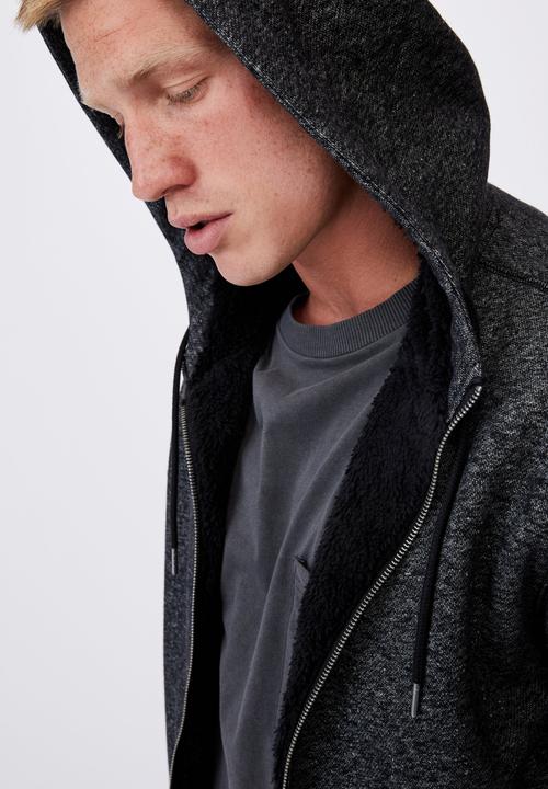 Cotton On - Sherpa zip thru - charcoal marle