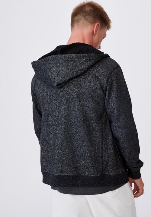 Cotton On - Sherpa zip thru - charcoal marle