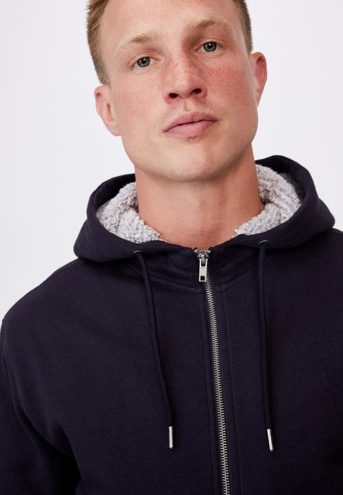Cotton On - Sherpa zip thru - ink navy